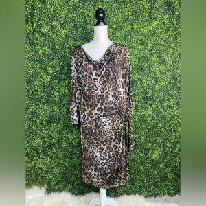 Nwot Tahari  ASL‎ animal print cowl neck wrap dress